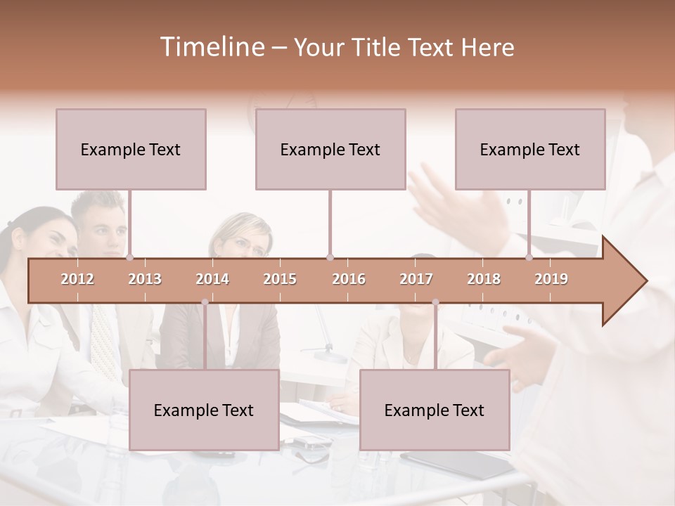 A Group Of Business People Sitting Around A Table PowerPoint Template