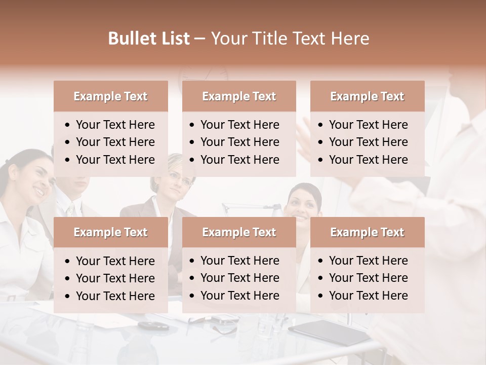 A Group Of Business People Sitting Around A Table PowerPoint Template