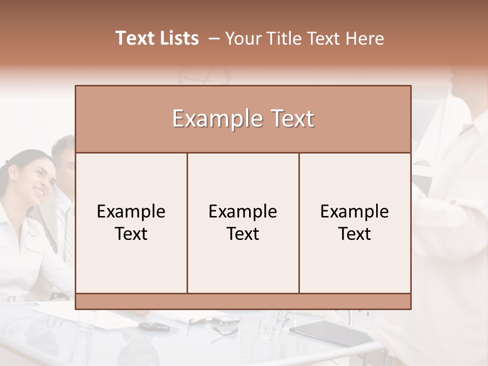 A Group Of Business People Sitting Around A Table PowerPoint Template