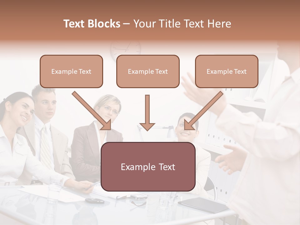 A Group Of Business People Sitting Around A Table PowerPoint Template