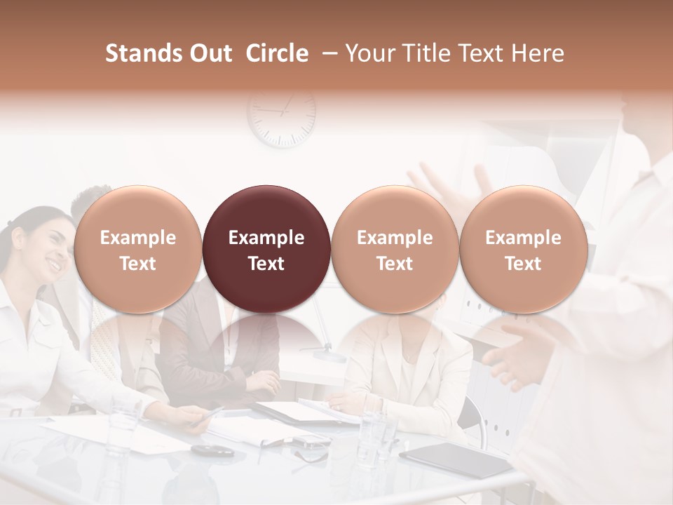 A Group Of Business People Sitting Around A Table PowerPoint Template