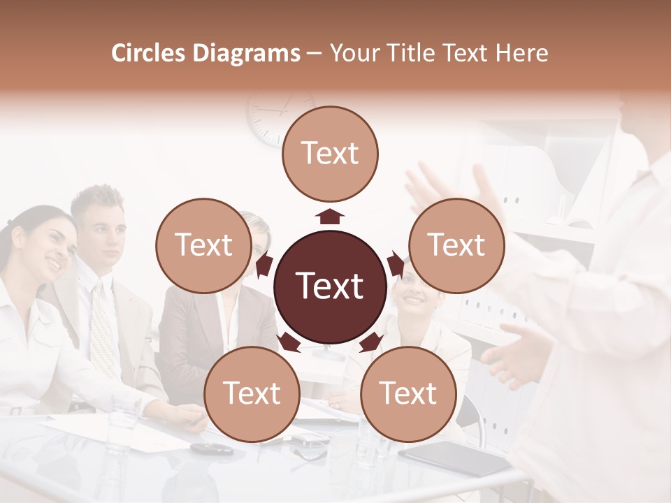 A Group Of Business People Sitting Around A Table PowerPoint Template