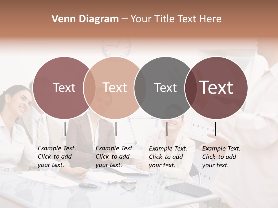 A Group Of Business People Sitting Around A Table PowerPoint Template