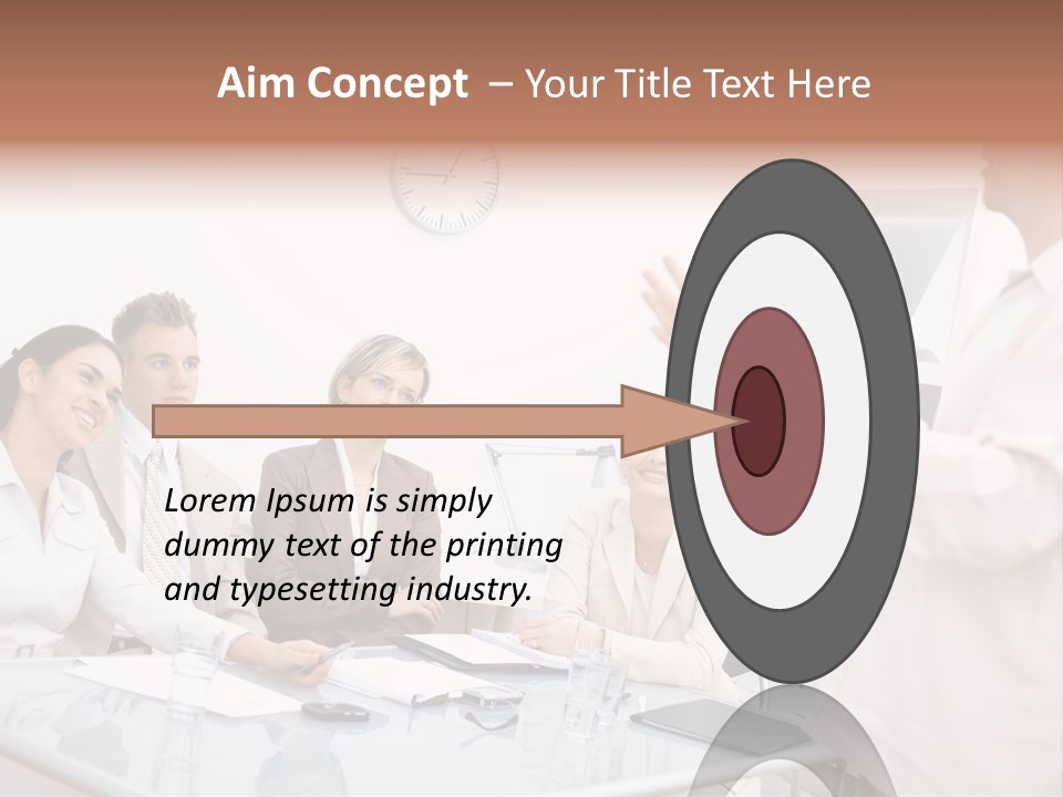 A Group Of Business People Sitting Around A Table PowerPoint Template