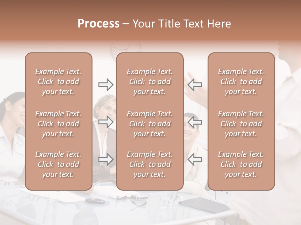A Group Of Business People Sitting Around A Table PowerPoint Template