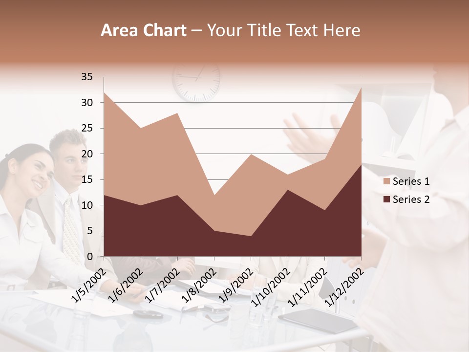 A Group Of Business People Sitting Around A Table PowerPoint Template