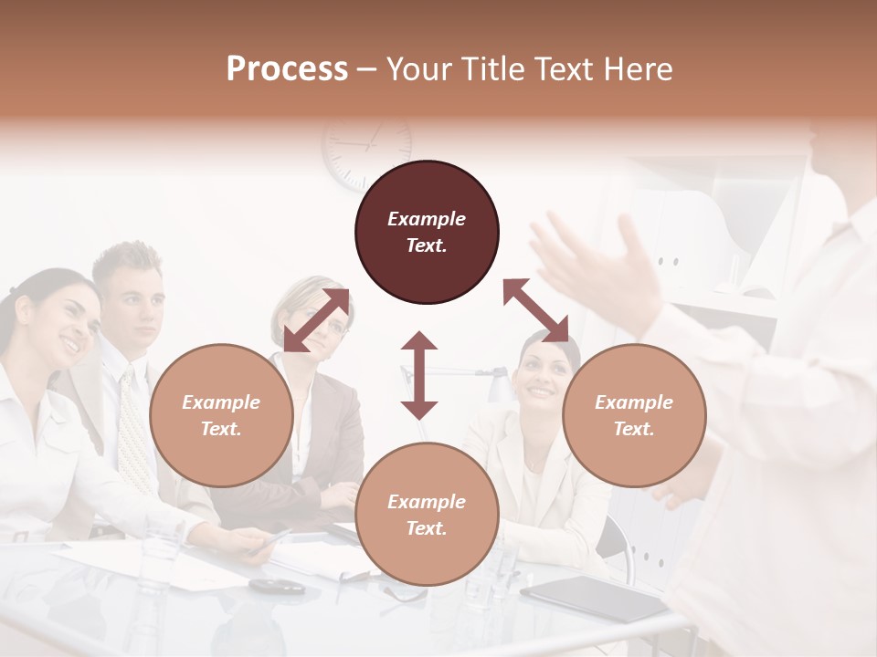 A Group Of Business People Sitting Around A Table PowerPoint Template