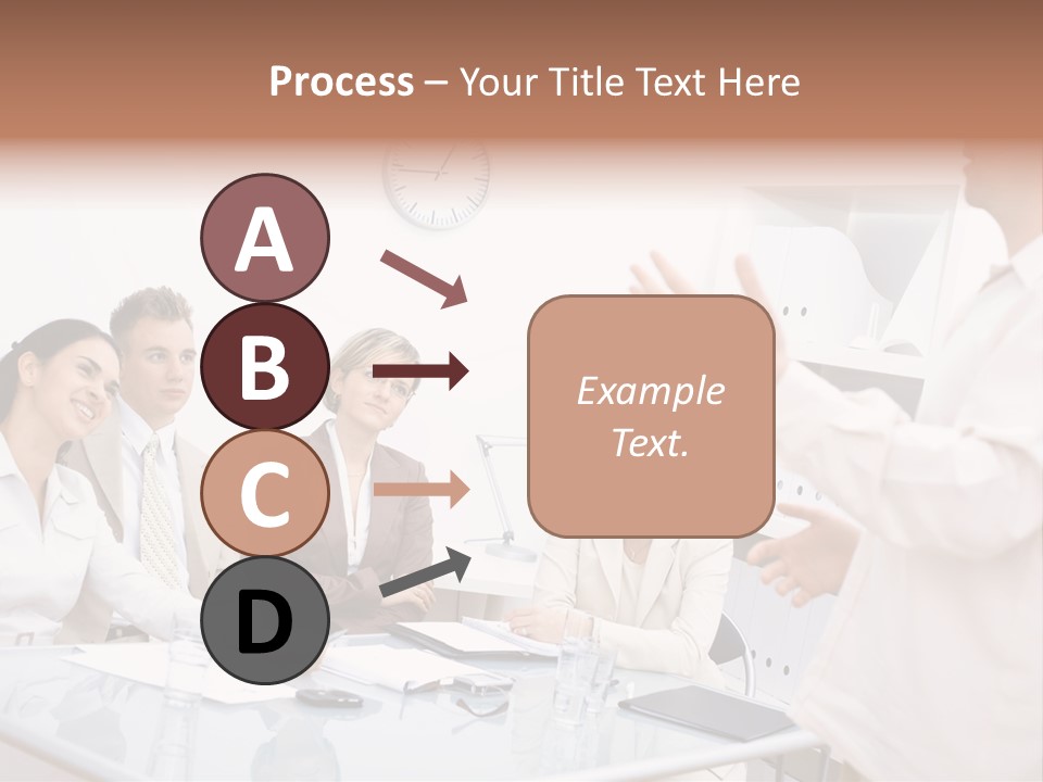 A Group Of Business People Sitting Around A Table PowerPoint Template