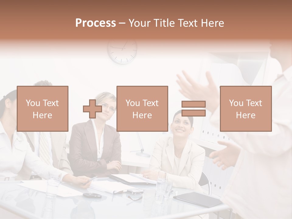 A Group Of Business People Sitting Around A Table PowerPoint Template