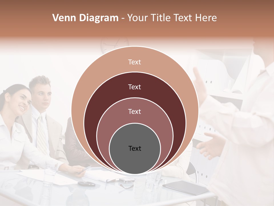 A Group Of Business People Sitting Around A Table PowerPoint Template