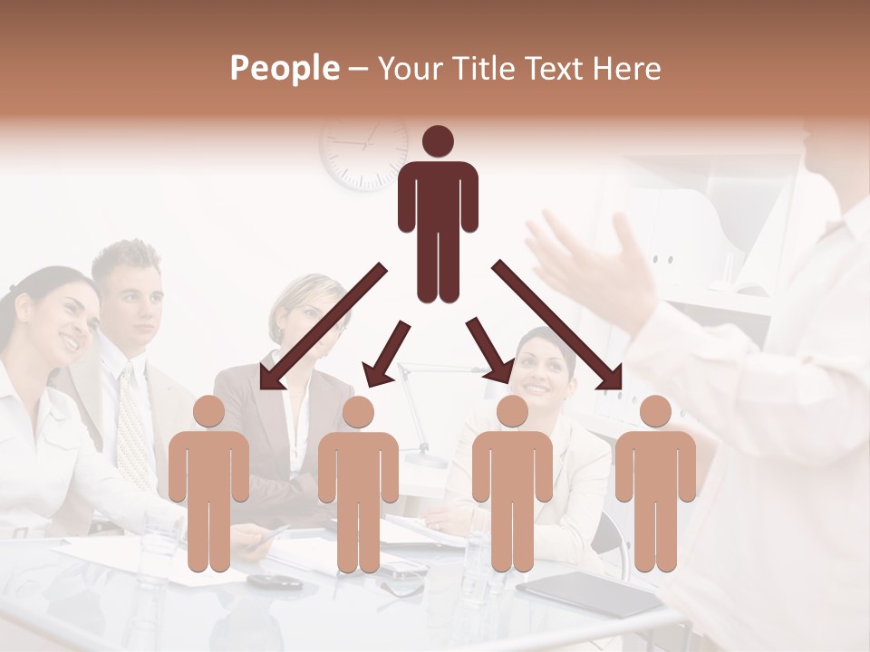 A Group Of Business People Sitting Around A Table PowerPoint Template