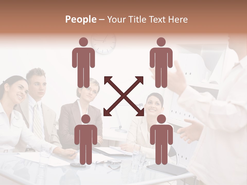 A Group Of Business People Sitting Around A Table PowerPoint Template