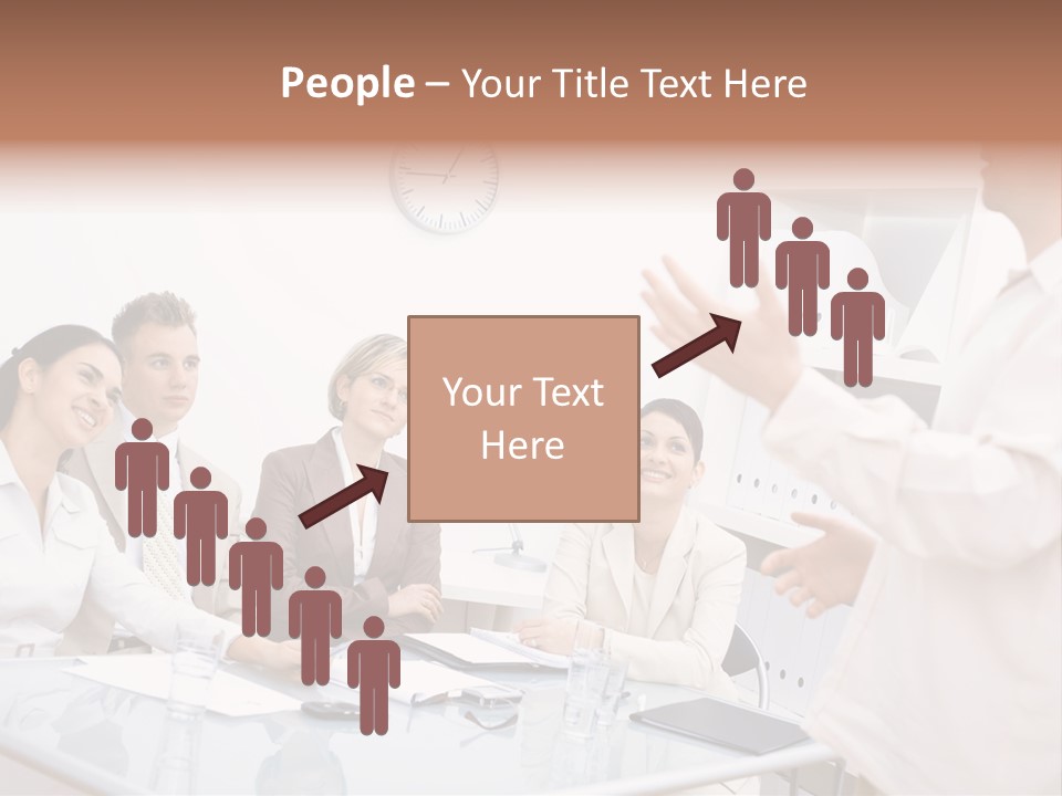 A Group Of Business People Sitting Around A Table PowerPoint Template