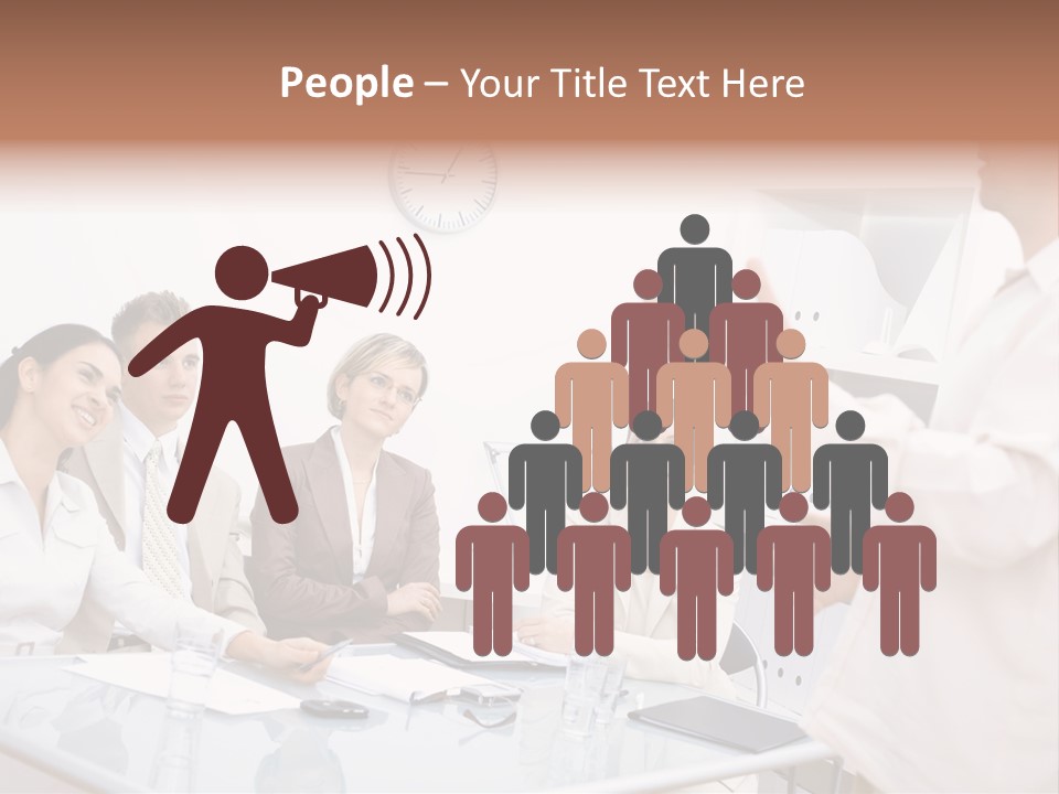 A Group Of Business People Sitting Around A Table PowerPoint Template