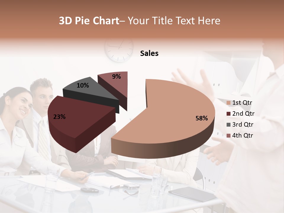 A Group Of Business People Sitting Around A Table PowerPoint Template