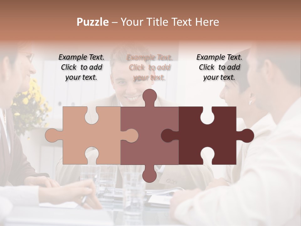 A Group Of People Sitting Around A Table Talking PowerPoint Template