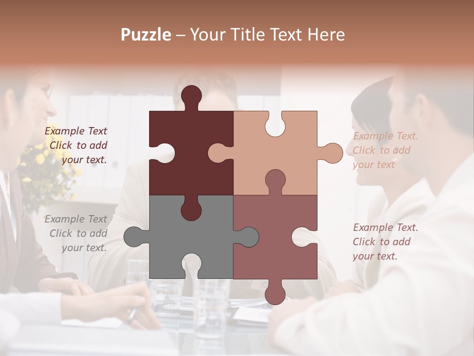 A Group Of People Sitting Around A Table Talking PowerPoint Template