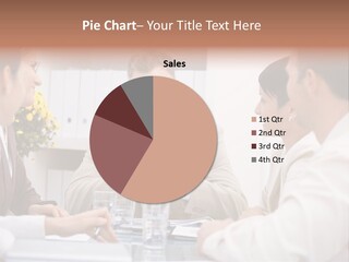 A Group Of People Sitting Around A Table Talking PowerPoint Template