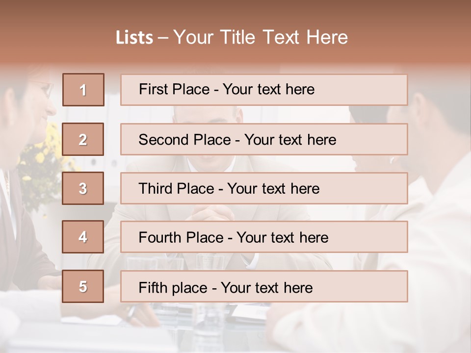 A Group Of People Sitting Around A Table Talking PowerPoint Template