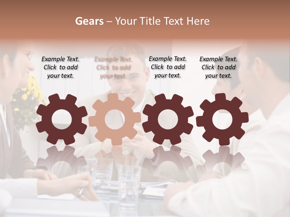 A Group Of People Sitting Around A Table Talking PowerPoint Template