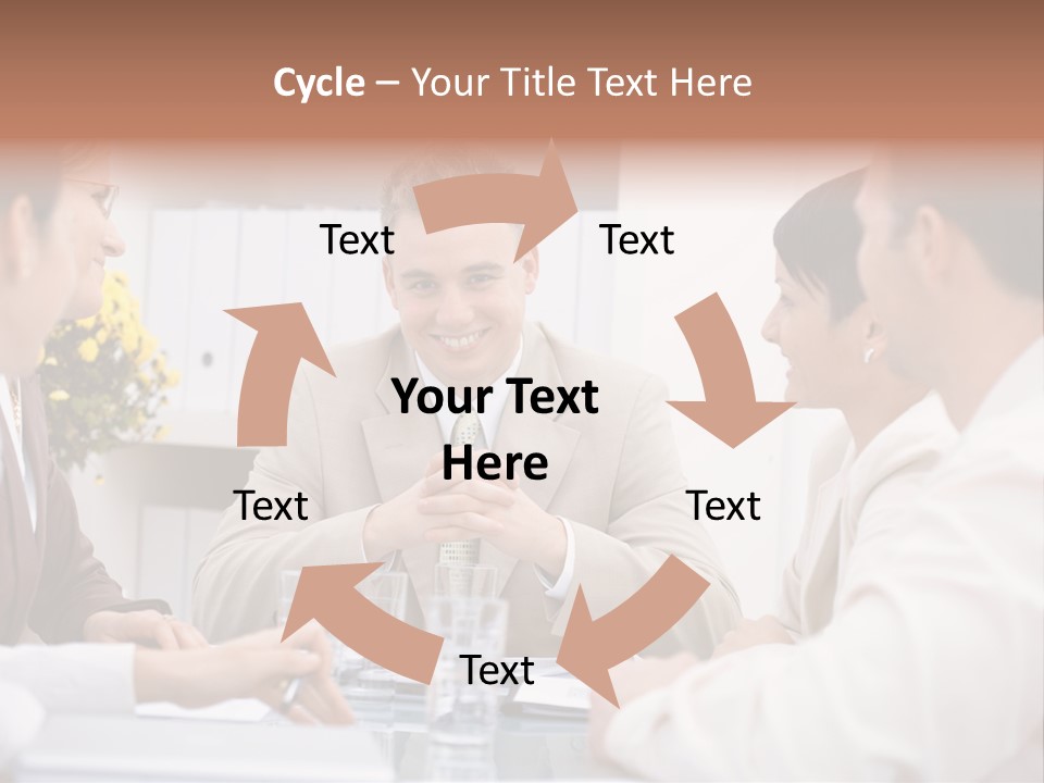 A Group Of People Sitting Around A Table Talking PowerPoint Template