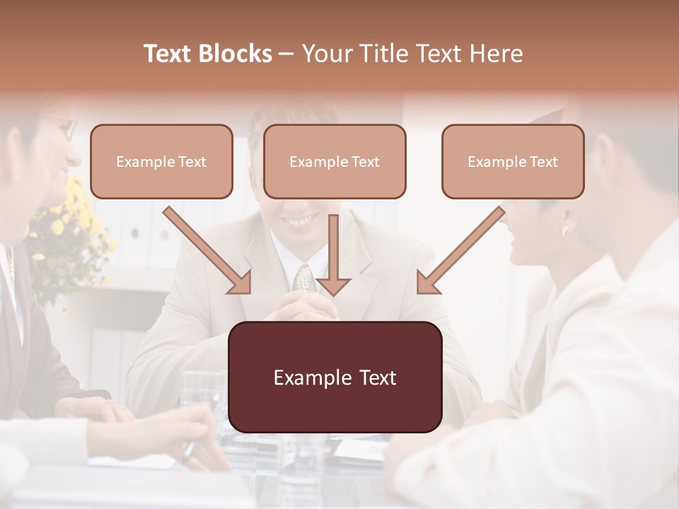 A Group Of People Sitting Around A Table Talking PowerPoint Template