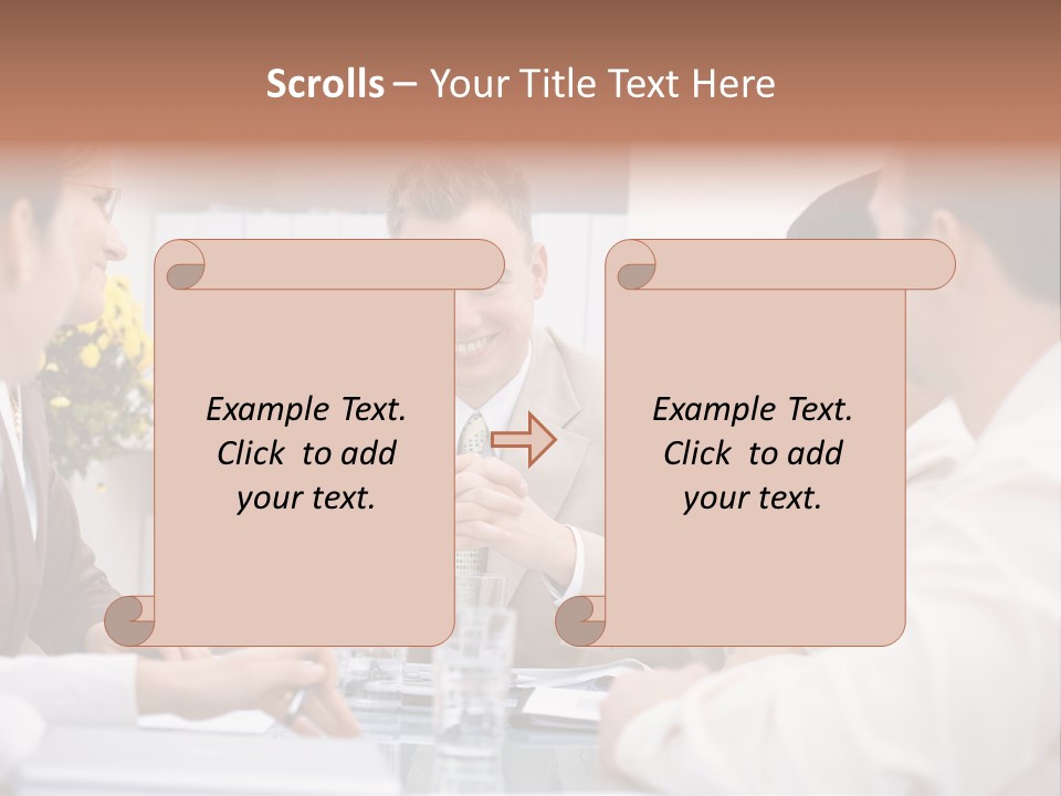A Group Of People Sitting Around A Table Talking PowerPoint Template