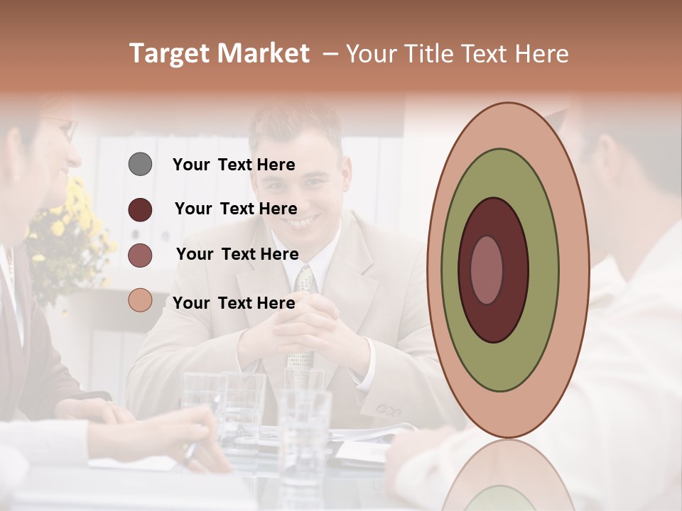 A Group Of People Sitting Around A Table Talking PowerPoint Template