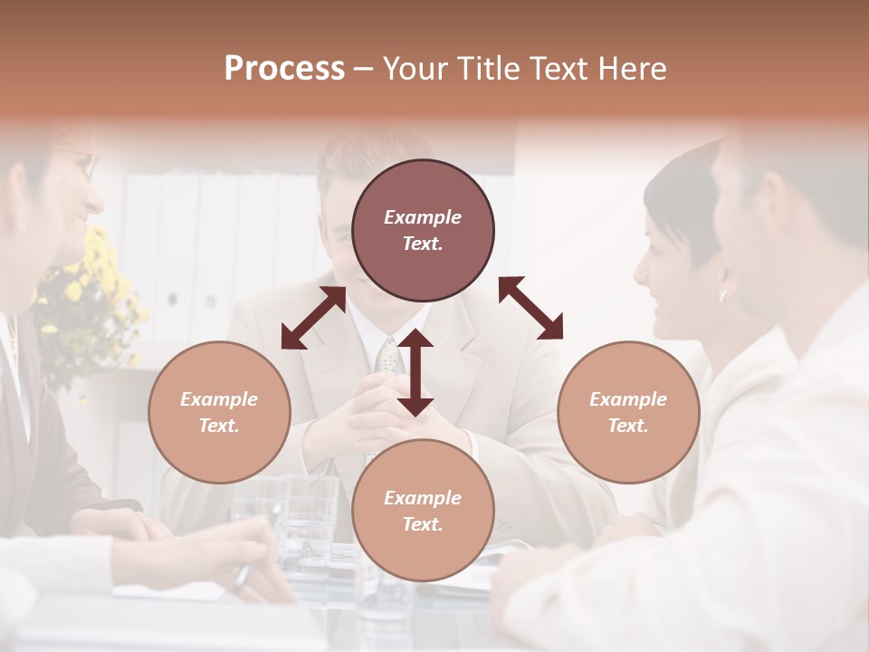 A Group Of People Sitting Around A Table Talking PowerPoint Template
