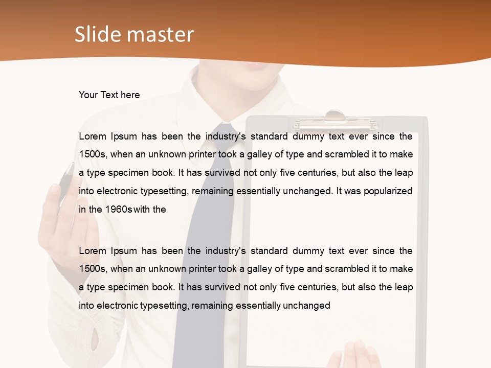 A Woman Holding A Clipboard With A Pen In Her Hand PowerPoint Template