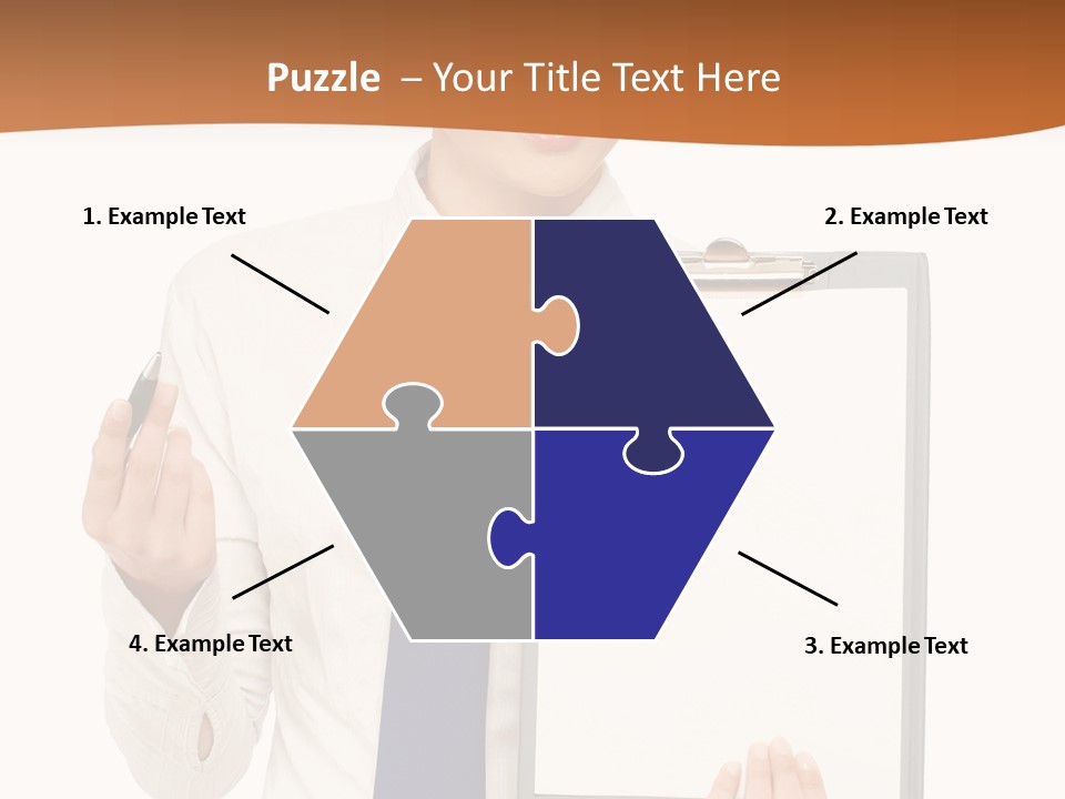 A Woman Holding A Clipboard With A Pen In Her Hand PowerPoint Template