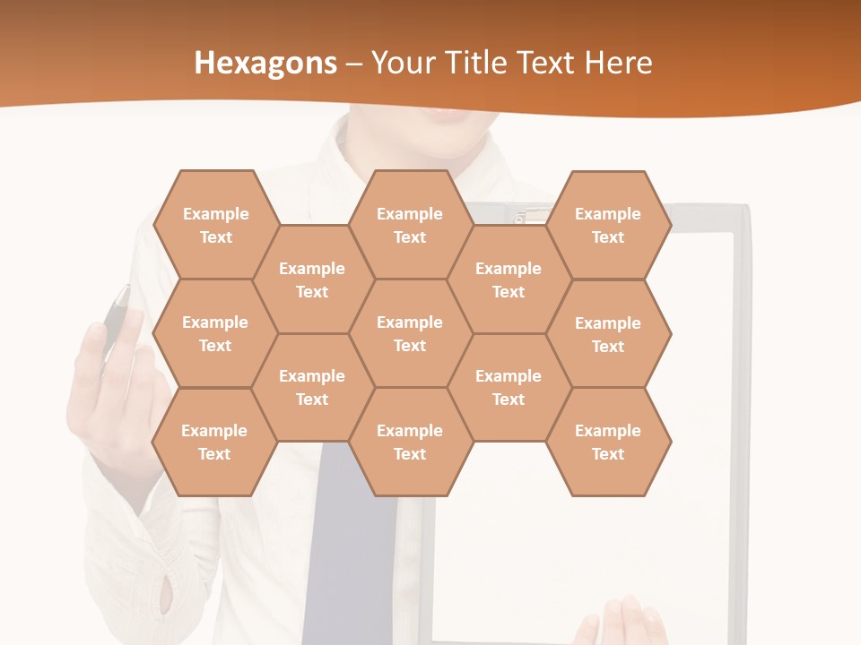 A Woman Holding A Clipboard With A Pen In Her Hand PowerPoint Template