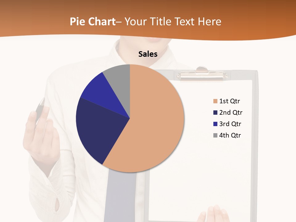 A Woman Holding A Clipboard With A Pen In Her Hand PowerPoint Template