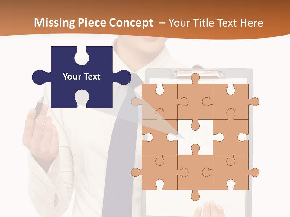 A Woman Holding A Clipboard With A Pen In Her Hand PowerPoint Template