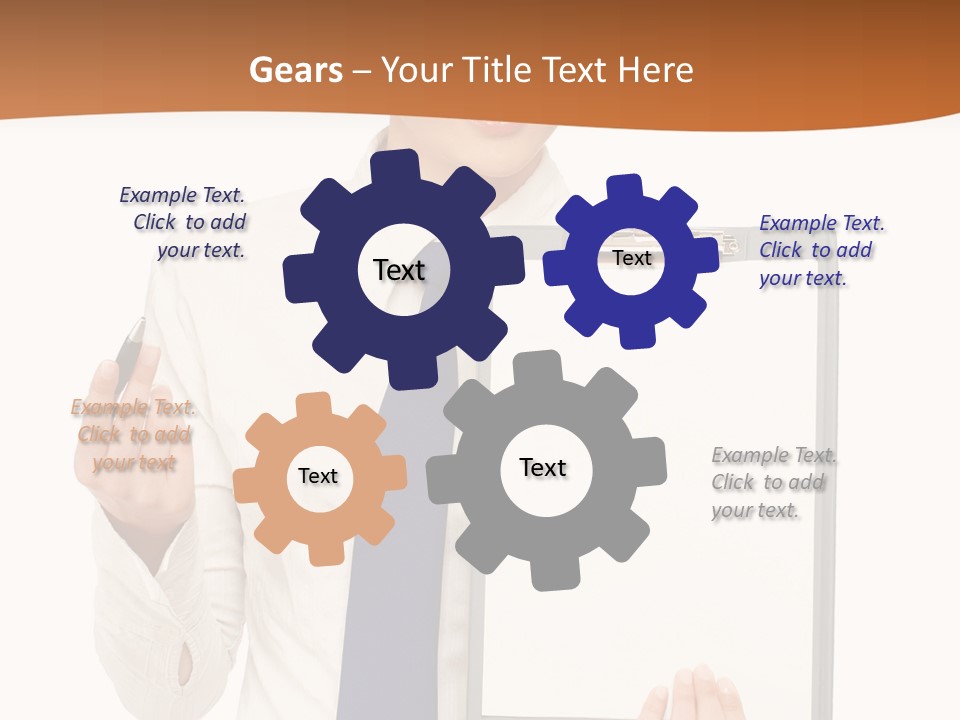 A Woman Holding A Clipboard With A Pen In Her Hand PowerPoint Template