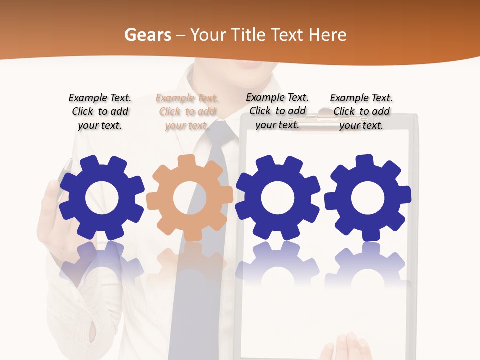 A Woman Holding A Clipboard With A Pen In Her Hand PowerPoint Template