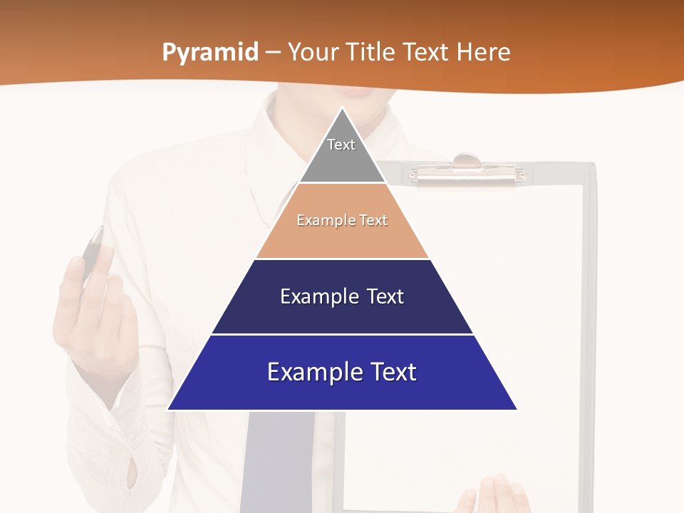 A Woman Holding A Clipboard With A Pen In Her Hand PowerPoint Template