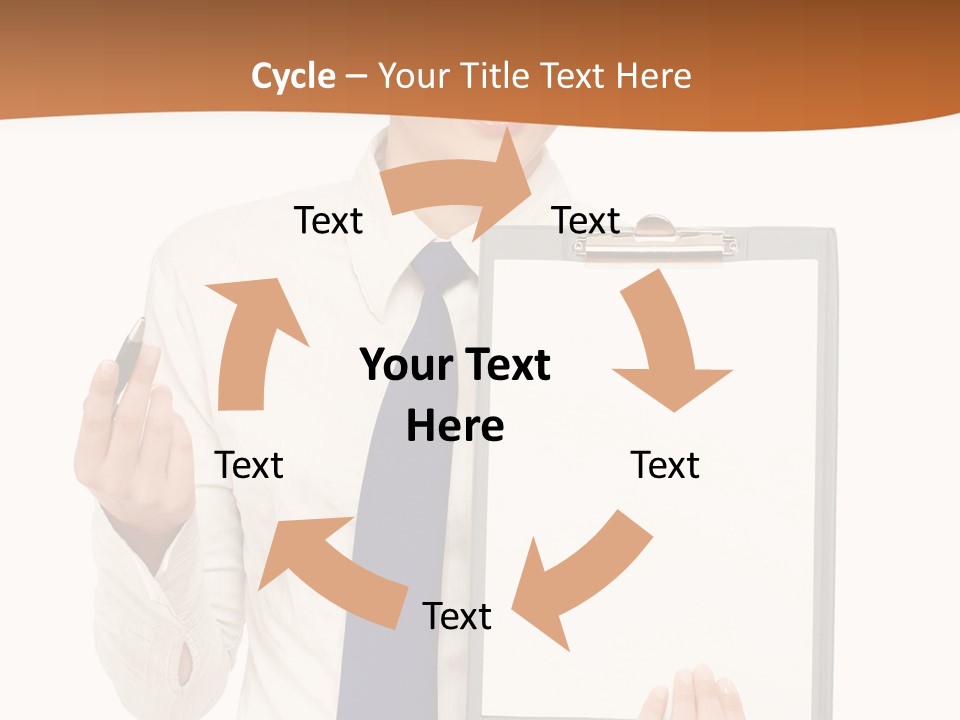 A Woman Holding A Clipboard With A Pen In Her Hand PowerPoint Template