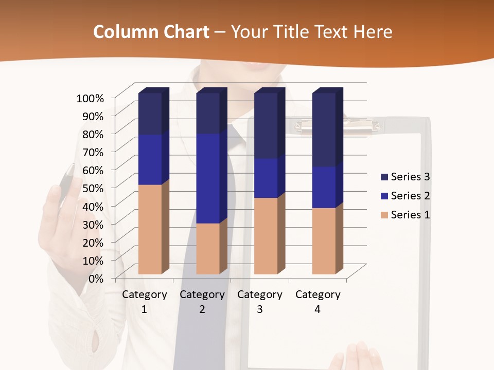 A Woman Holding A Clipboard With A Pen In Her Hand PowerPoint Template