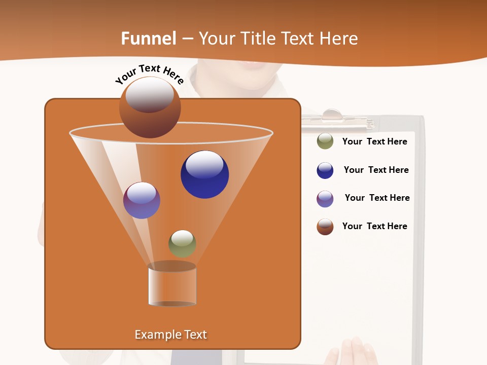 A Woman Holding A Clipboard With A Pen In Her Hand PowerPoint Template