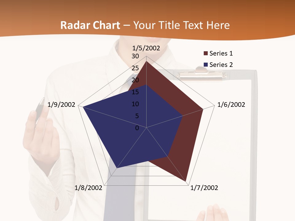 A Woman Holding A Clipboard With A Pen In Her Hand PowerPoint Template