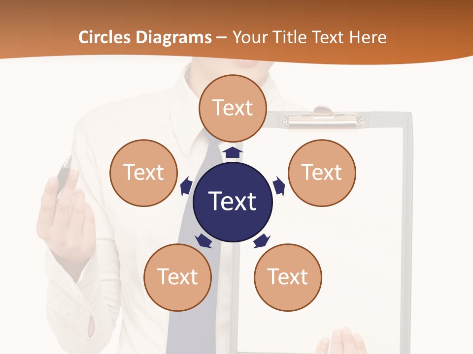 A Woman Holding A Clipboard With A Pen In Her Hand PowerPoint Template