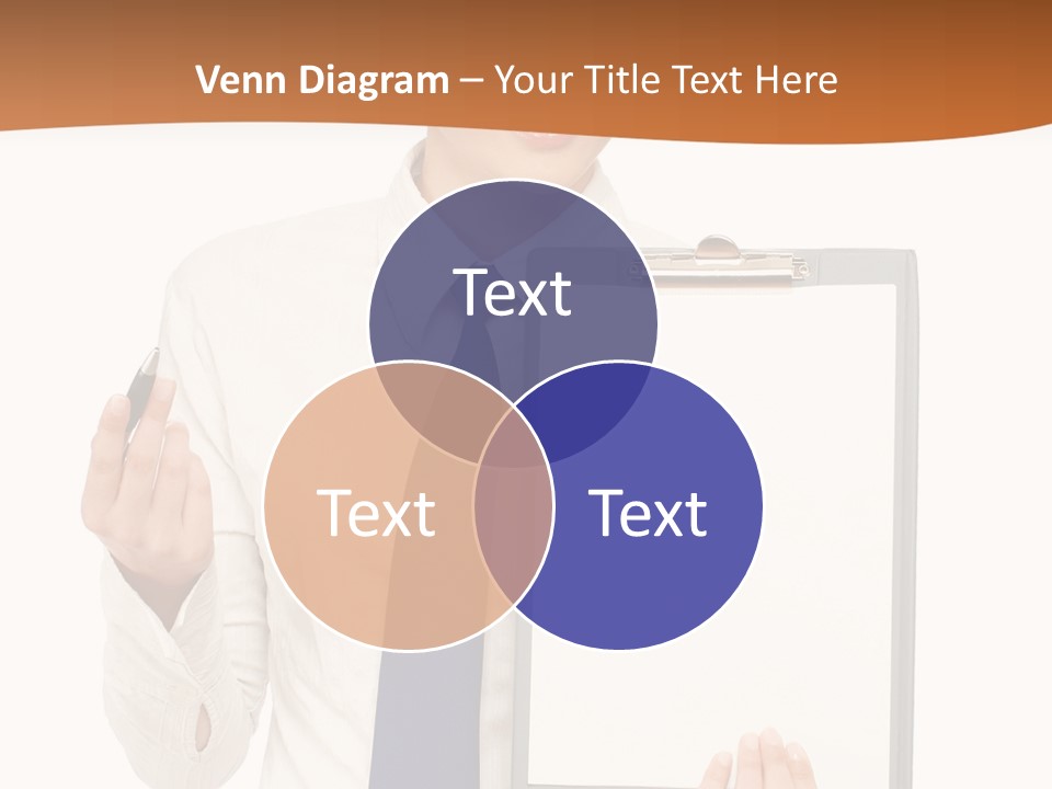 A Woman Holding A Clipboard With A Pen In Her Hand PowerPoint Template