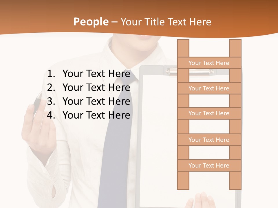 A Woman Holding A Clipboard With A Pen In Her Hand PowerPoint Template