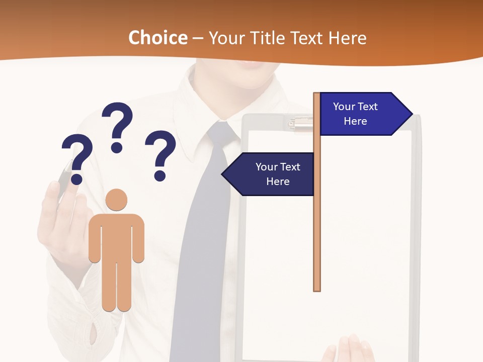 A Woman Holding A Clipboard With A Pen In Her Hand PowerPoint Template