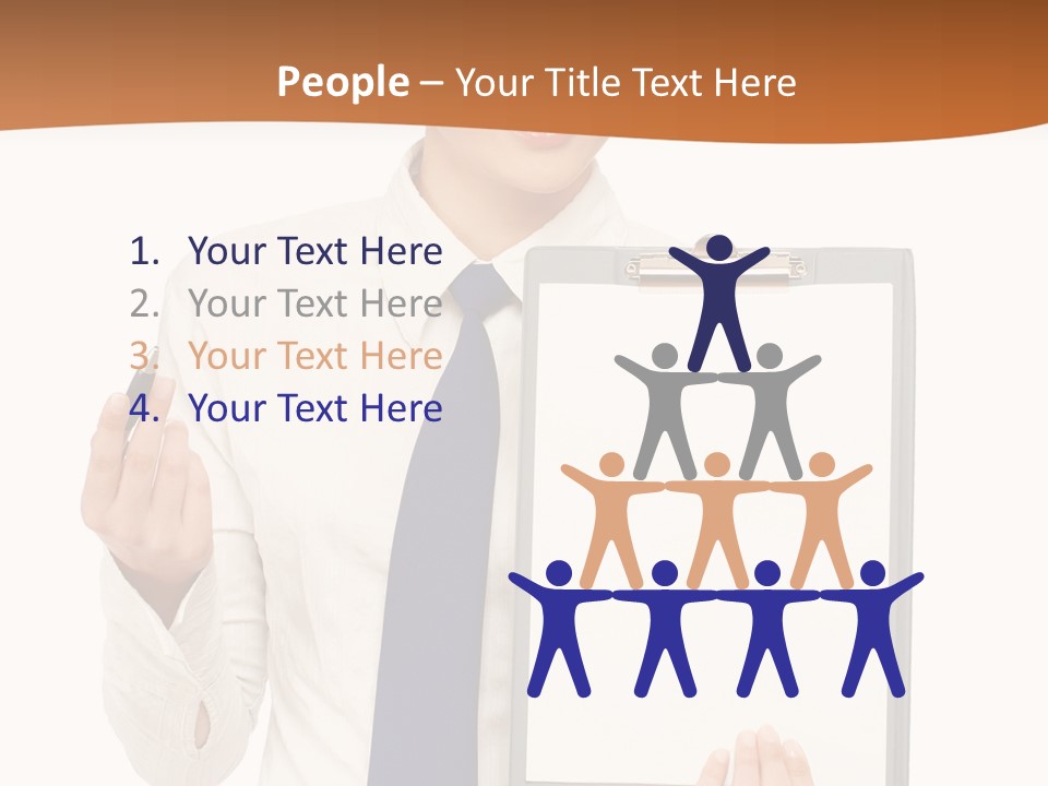 A Woman Holding A Clipboard With A Pen In Her Hand PowerPoint Template