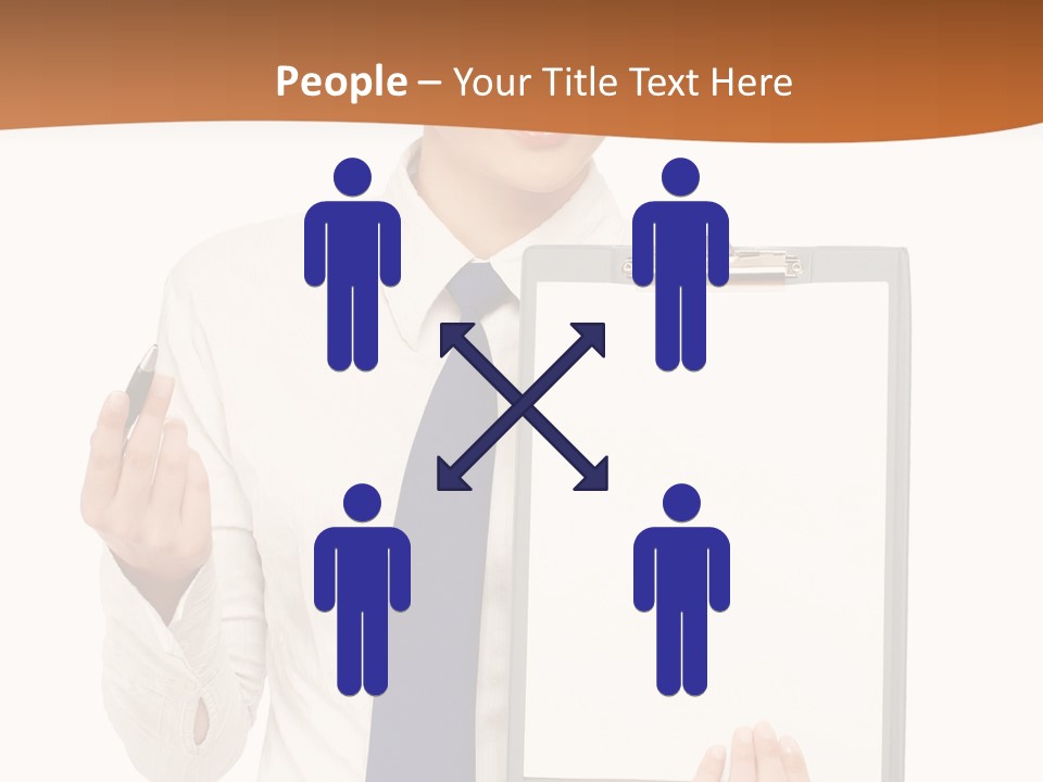 A Woman Holding A Clipboard With A Pen In Her Hand PowerPoint Template