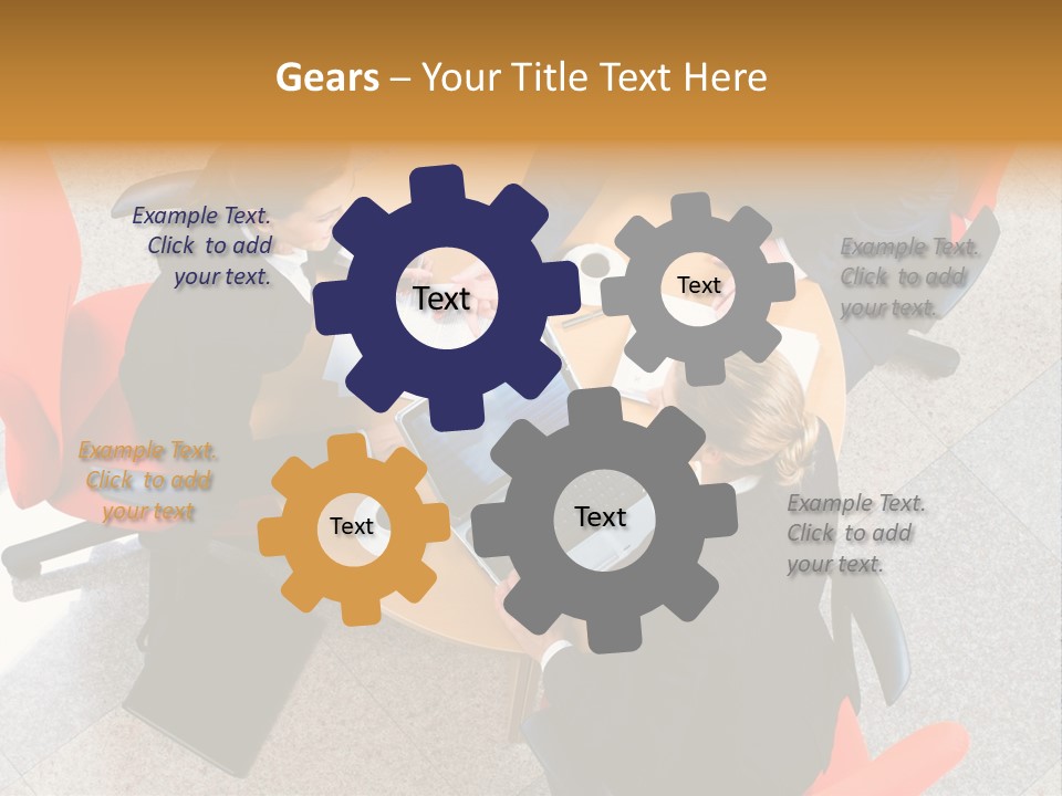 A Group Of People Sitting Around A Table With Laptops PowerPoint Template