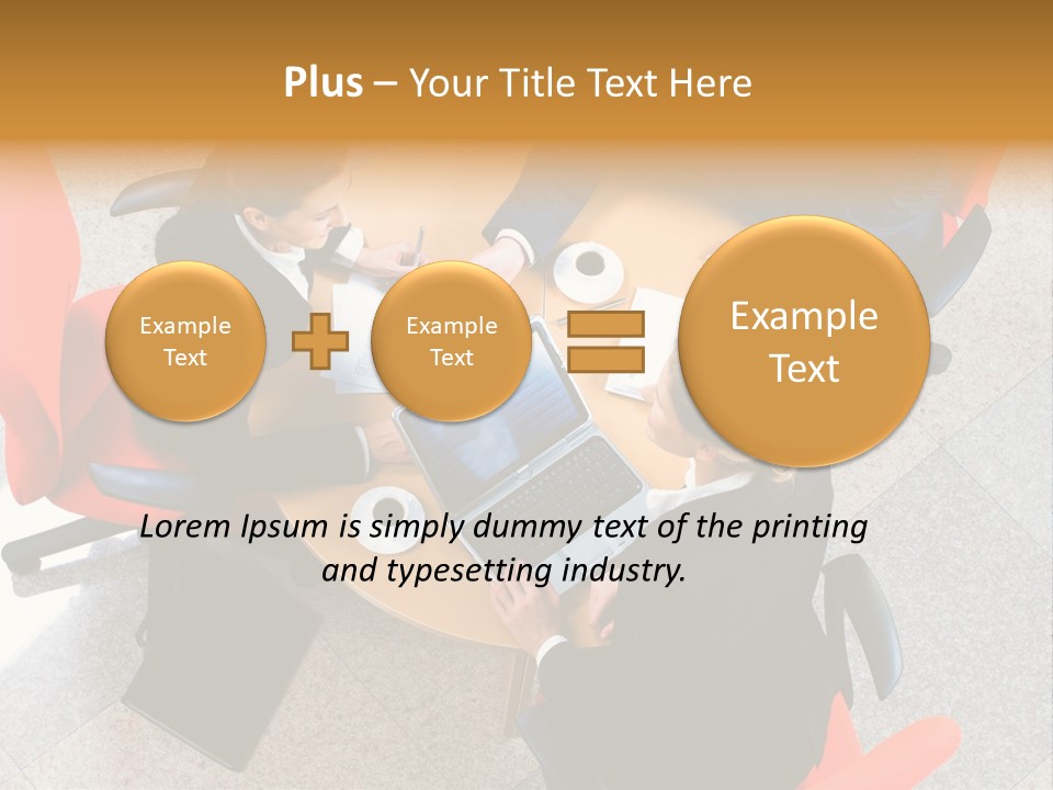 A Group Of People Sitting Around A Table With Laptops PowerPoint Template