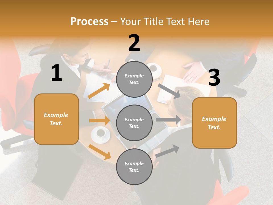 A Group Of People Sitting Around A Table With Laptops PowerPoint Template